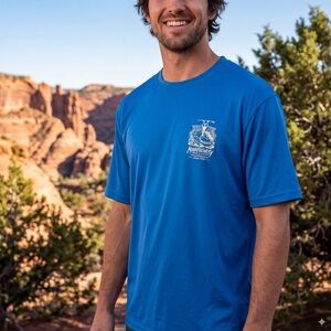 Men's Blue Moab Utah Brewery Graphic Crewneck T-Shirt